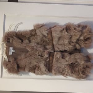 THE CUE CHER QU Fox Fur/Cashmere Wool Women's Vest size small